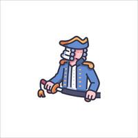 A cartoon character in a military uniform vector