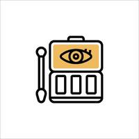 A black and white image of a makeup case with an eye vector