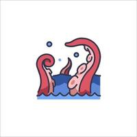 An octopus is swimming in the ocean vector