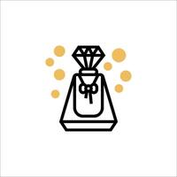 A perfume bottle with a diamond on it vector