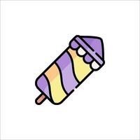 Ice cream icon in line style on white background vector