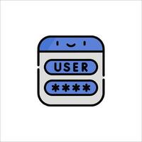 A user interface icon with the word user vector