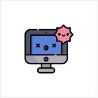 A computer with a star on it vector