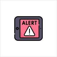 An alert sign on a tablet computer vector