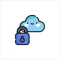 A cloud and a padlock icon vector
