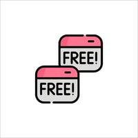 Two free stickers on a white background vector