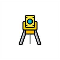 A yellow and black construction machine on a tripod vector