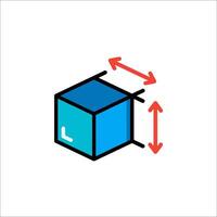 A cube with arrows pointing to it vector