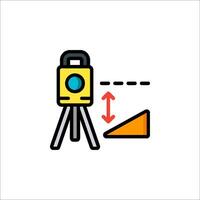 A line drawing of a camera and a tripod vector