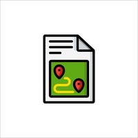 A map icon with a paper document vector