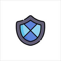 A blue and black shield icon on a white background vector