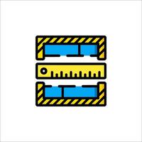A blue and yellow ruler icon on a white background vector