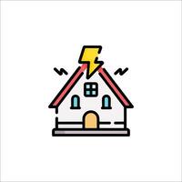 House with lightning icon illustration vector