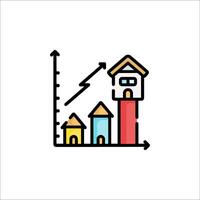 A house with a graph and a house on top vector