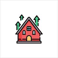 A house with arrows going up and down vector