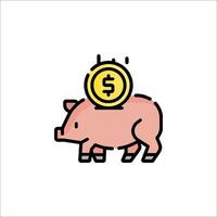 Piggy bank icon illustration vector