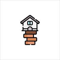 A house on top of a stack of bricks vector