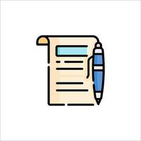 A pen and paper icon on a white background vector