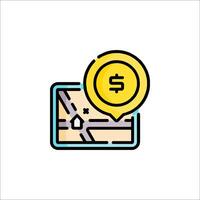 A map with a dollar sign on it vector