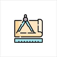 A compass and ruler icon on a white background vector