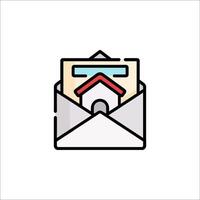 An envelope with a house inside and a note inside vector