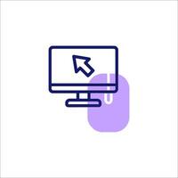 A computer mouse and monitor icon vector