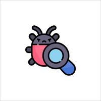 A bug with a magnifying glass on it vector
