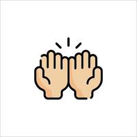 Two hands clapping icon illustration vector