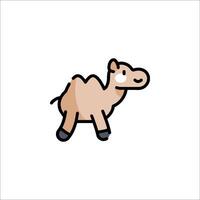 A camel is standing in a cartoon style vector