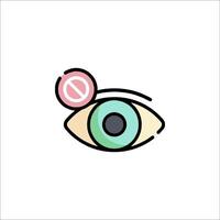 An eye with a pink and green sticker on it vector