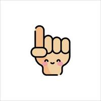 A cartoon hand with a finger up and a smile vector