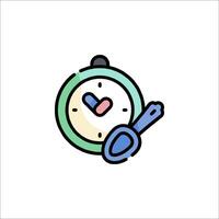 A clock and spoon icon on a white background vector