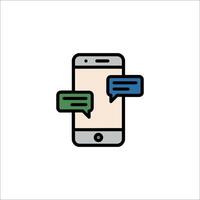 A phone with two speech bubbles on it vector