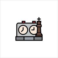 A clock and chess piece icon on a white background vector