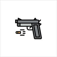 A gun icon with a bullet and a bullet vector