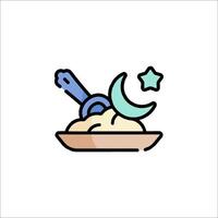 A spoon and a bowl of cereal with a star on top vector