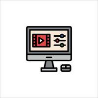 player icon on a computer monitor vector