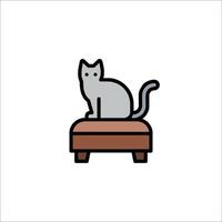 A cat sitting on a couch icon vector