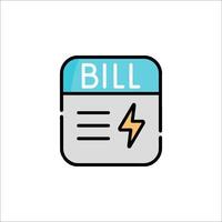 Bill icon with lightning bolt on top of it vector