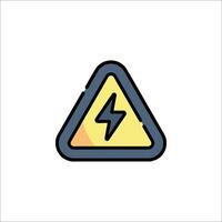 A yellow triangle with a lightning bolt on it vector