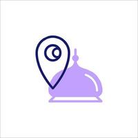 A map pointer with a dome icon vector