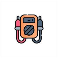 A cartoon character holding a multimeter vector