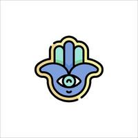 A hamsa hand with an eye on it vector