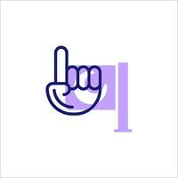 A hand pointing up with a finger on it vector