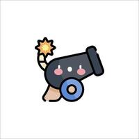 A cartoon cannon with a star on it vector