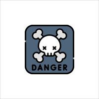 Danger skull and crossbones icon vector