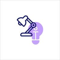 A lamp and a light bulb icon vector