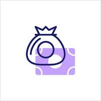 Money bag icon, line icon, illustration vector