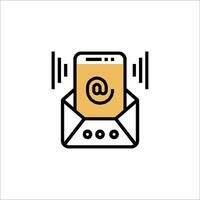 Email icon with phone and phone icon vector
