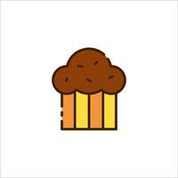 A cupcake icon in a flat style vector